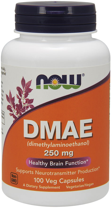NOW Foods DMAE (dimetilaminoetanols), 250 mg - 100 kapsulas