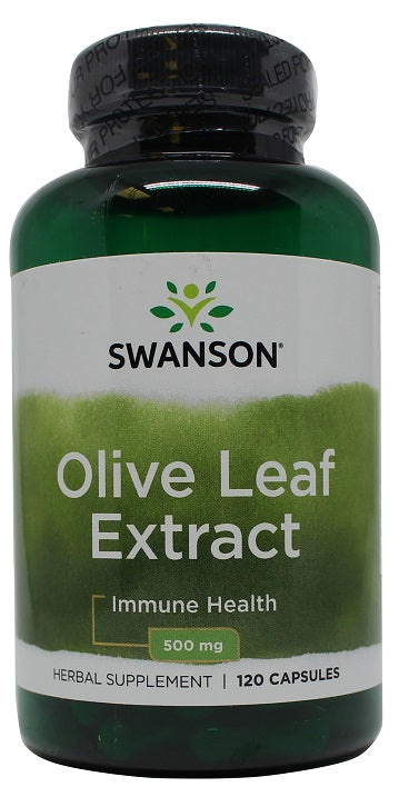 Swanson olīvu lapu ekstrakts, 500 mg — 120 kapsulas