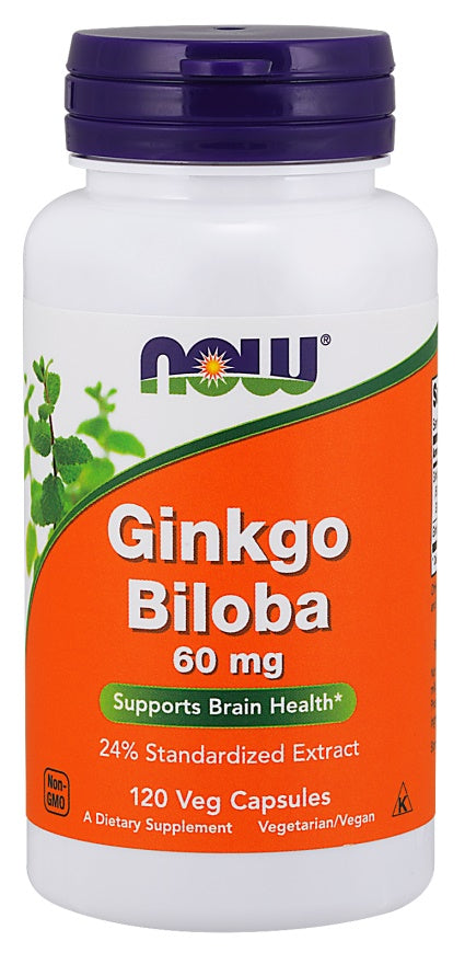 NOW Foods ginks (Ginkgo Biloba), 60 mg – 120 kapsulas