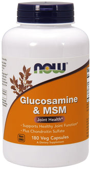 NOW Foods glikozamīns un MSM – 180 kapsulas