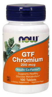 NOW Foods GTF Hroms, 200 mcg – 100 tabletes