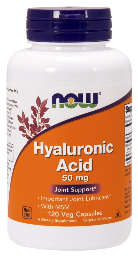 Produkto nuotrauka: NOW Foods Hyaluronic Acid with MSM, 50mg - 120 kapsulių