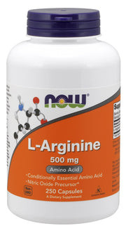 NOW Foods L-arginīns, 500 mg – 250 kapsulas
