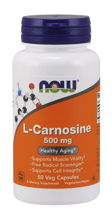Produkto nuotrauka: NOW Foods L-Carnosine, 500mg - 50 kapsulių