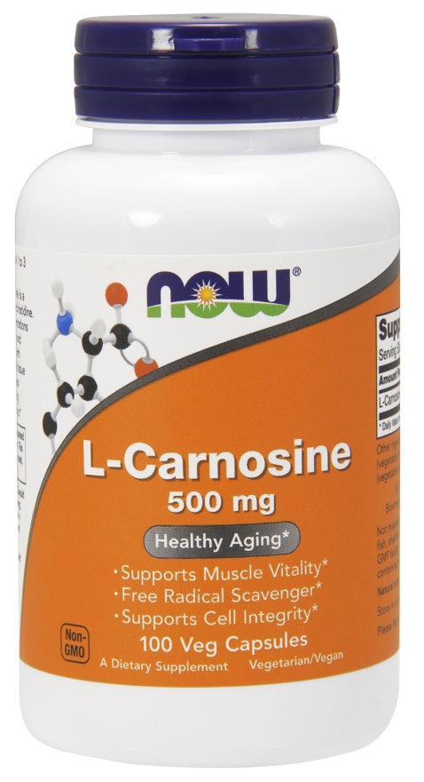 NOW Foods L-karnozīns, 500 mg – 100 kapsulas