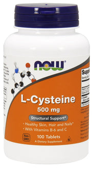 Produkto nuotrauka: NOW Foods L-Cysteine, 500mg - 100 tablečių