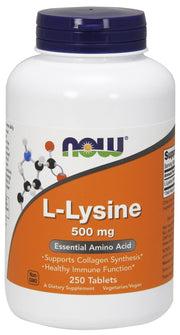 NOW Foods L-lizīns, 1000 mg - 250 tabletes