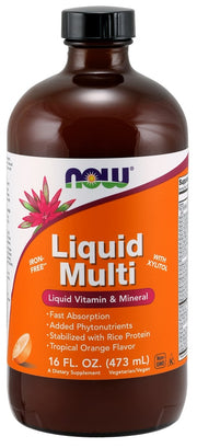 NOW Foods šķidrais multivitamīns ar meža ogām (bez dzelzs) – 473 ml.