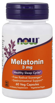 NOW Foods Melatonīns, 3 mg - 60 kapsulas