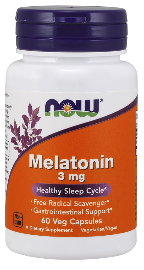 NOW Foods Melatonīns, 3 mg - 60 kapsulas