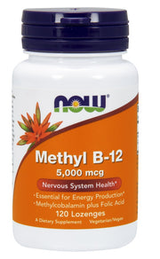 NOW Foods Metil B - 12 ar folijskābi, 5000 mcg - 120 pastilām