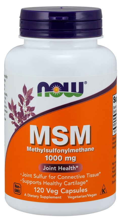 NOW Foods MSM metilsulfonilmetāns, 1000 mg - 120 kapsulas