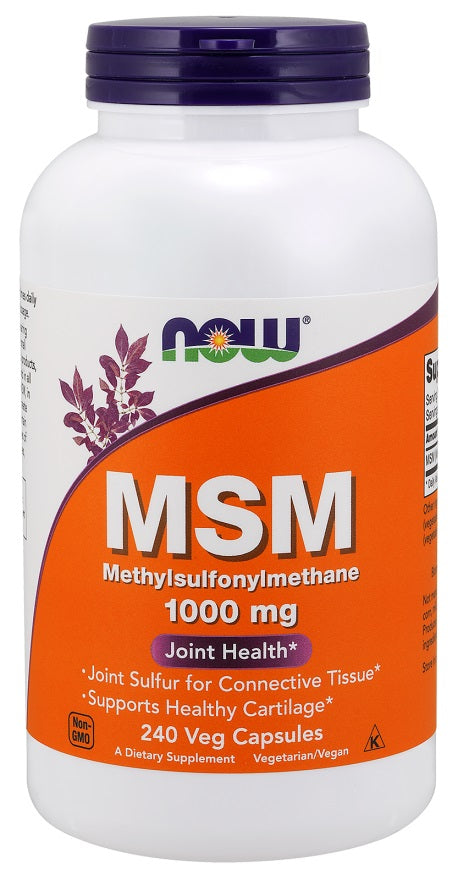 NOW Foods MSM metilsulfonilmetāns, 1000 mg - 240 kapsulas