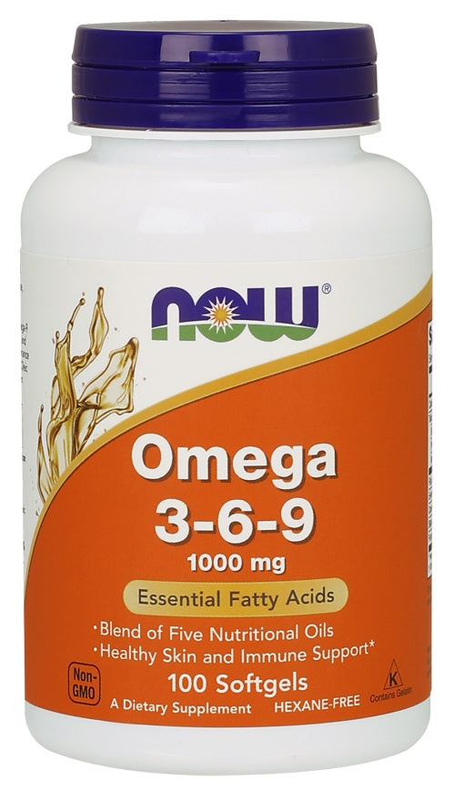 Produkto nuotrauka: NOW Foods Omega 3-6-9, 1000mg - 100 minkštųjų kapsulių