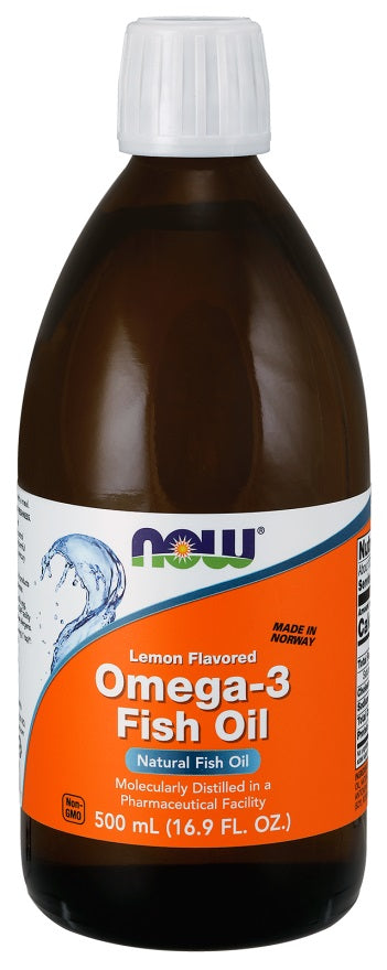 Produkto nuotrauka: NOW Foods Omega-3 Fish Oil Liquid, Lemon - 500 ml.