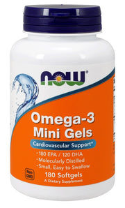 NOW Foods Omega-3 Mini želejas – 180 kapsulas