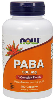 NOW Foods PABA, 500 mg – 100 kapsulas