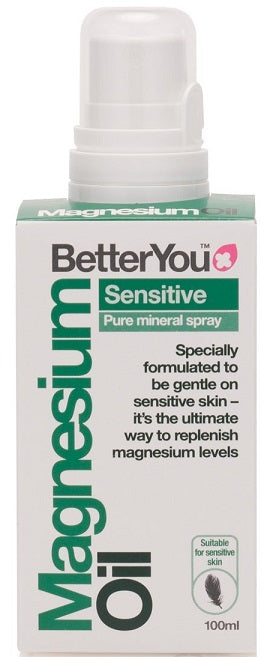 BetterYou magnija eļļas aerosols jutīgai ādai – 100 ml.