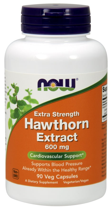 Produkto nuotrauka: NOW Foods Hawthorn Extract, 600mg Extra Strength - 90 kapsulių