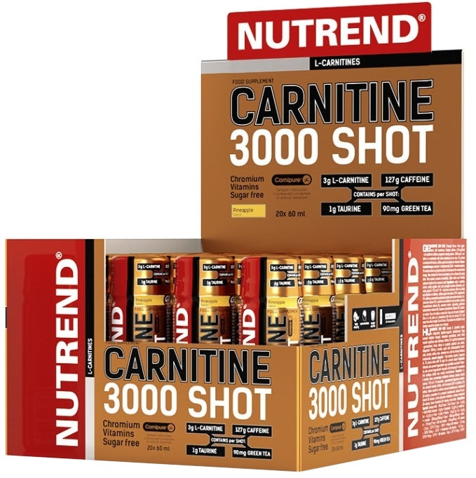 Nutrend Carnitine 3000 šots, apelsīnu garša – 20 x 60 ml.