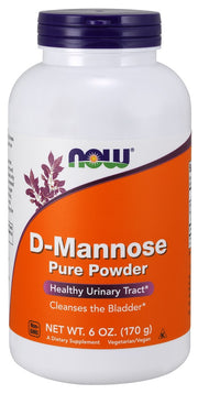NOW Foods D-mannoze, tīrs pulveris – 170 g