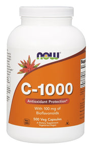 NOW Foods C vitamīns - 1000 ar 100 mg bioflavonoīdu - 500 kapsulas