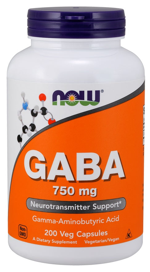 NOW Foods GABA, 750 mg – 200 kapsulas