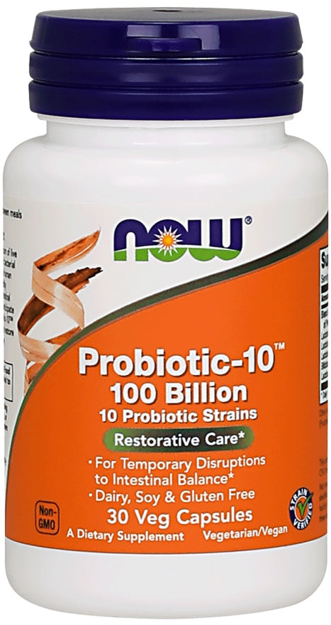 NOW Foods Probiotic - 10, 100 miljardi – 30 kapsulas