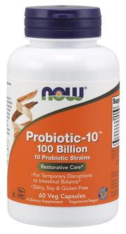 NOW Foods Probiotic - 10, 100 miljardi – 60 kapsulas
