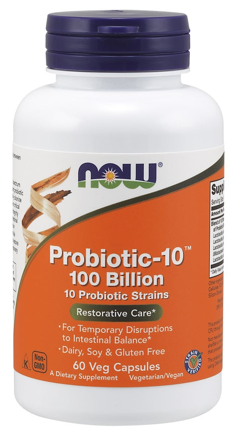 NOW Foods Probiotic - 10, 100 miljardi – 60 kapsulas