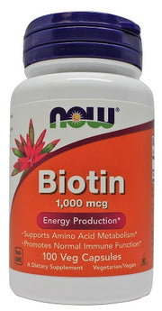 Produkto nuotrauka: NOW Foods Biotin, 1000mcg - 100 kapsulių