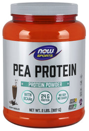 NOW Foods zirņu proteīns, Nīderlandes šokolādes garša – 907 g