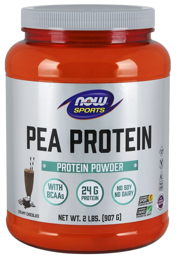 NOW Foods zirņu proteīns, Nīderlandes šokolādes garša – 907 g