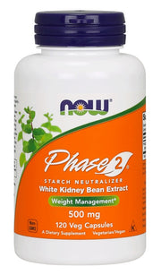 Produkto nuotrauka: NOW Foods Phase 2 - White Kidney Bean Extract, 500mg - 120 kapsulių
