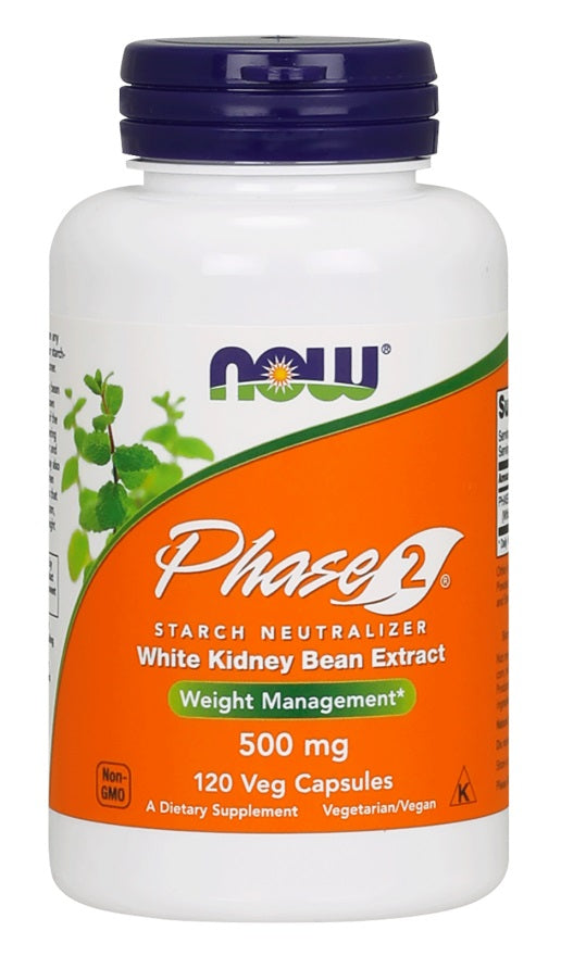 Produkto nuotrauka: NOW Foods Phase 2 - White Kidney Bean Extract, 500mg - 120 kapsulių