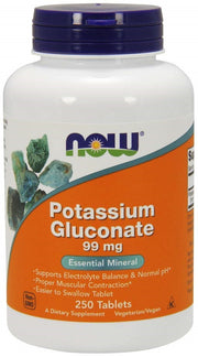 NOW Foods Kālija glikonāts, 99 mg – 250 tabletes