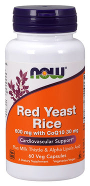 NOW Foods sarkanā rauga rīsi ar koenzīmu Q10, 600 mg – 60 kapsulas