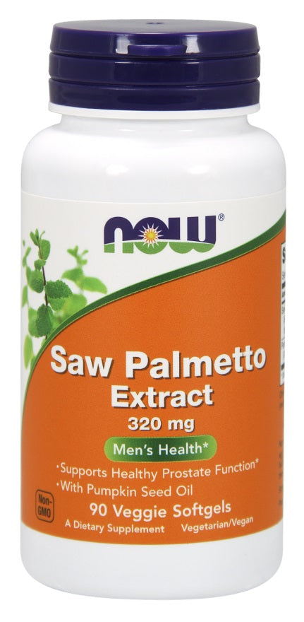 NOW Foods sabalpalmas ar ķirbju sēklu eļļu, 320 mg – 90 veģetārās kapsulas