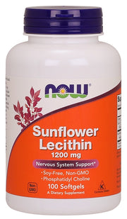 NOW Foods saulespuķu lecitīns, 1200 mg – 100 kapsulas