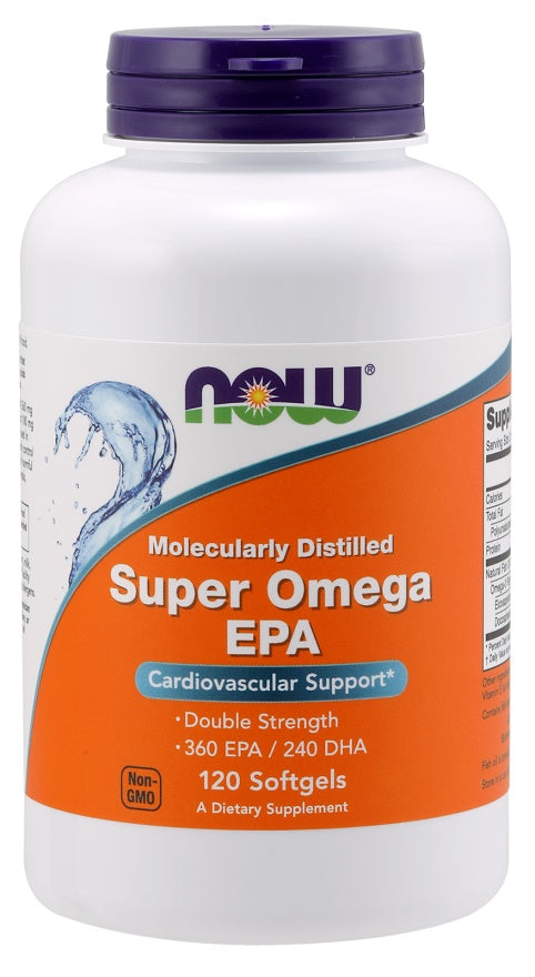 NOW Foods Super Omega EPA, molekulāri destilēts – 120 kapsulas