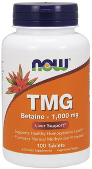 Produkto nuotrauka: NOW Foods TMG (Trimethylglycine), 1000mg - 100 tablečių