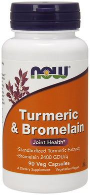Produkto nuotrauka: NOW Foods Turmeric & Bromelain - 90 kapsulių