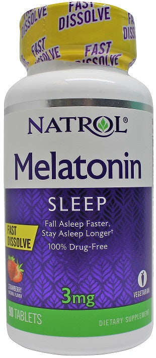 Natrol ātri šķīstošs melatonīns, 3 mg - 90 tabletes