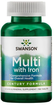 Swanson Multi ar dzelzi – Century Formula – 130 tabletes