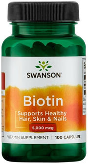 Swanson biotīns, 5000 mcg – 100 kapsulas