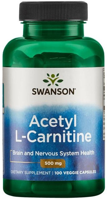 Swanson acetil-L-karnitīns, 500 mg – 100 kapsulas