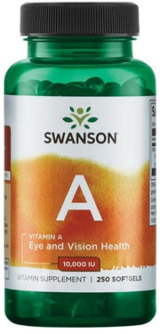 Swanson A vitamīns, 10 000 SV – 250 kapsulas