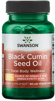 Swanson melnās ķimenes eļļa, 500 mg – 60 šķidrās kapsulas