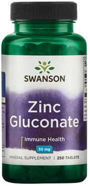 Swanson Cinka glikonāts, 30 mg – 250 tabletes