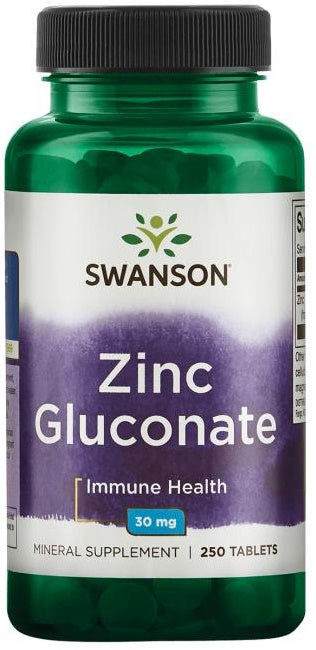 Swanson Cinka glikonāts, 30 mg – 250 tabletes